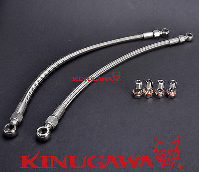 Stainless Braided Turbo Oil Feed Line & Fittings For GT28RS S15 Silvia SR20DET 
